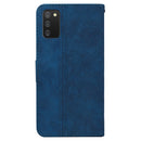 For Samsung Galaxy A03s 164.2mm US Version Geometric Embossed Leather Phone Case(Blue)