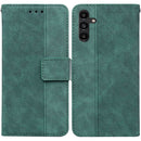 For Samsung Galaxy A13 5G Geometric Embossed Leather Phone Case(Green)