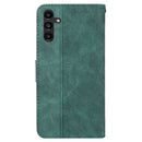 For Samsung Galaxy A13 5G Geometric Embossed Leather Phone Case(Green)