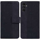 For Samsung Galaxy A13 5G Geometric Embossed Leather Phone Case(Black)