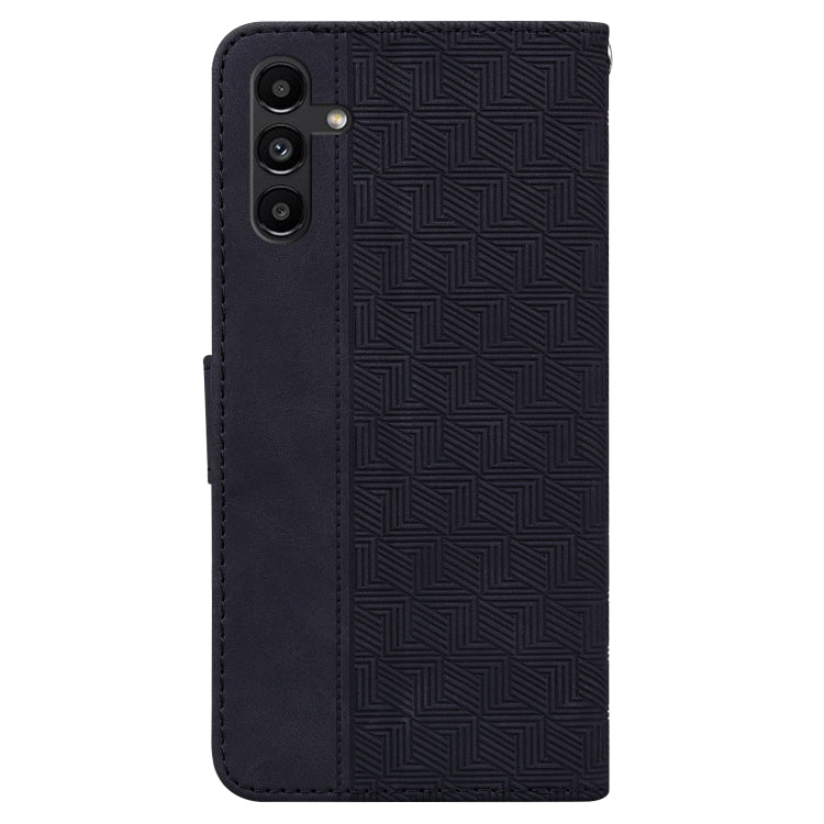 For Samsung Galaxy A13 5G Geometric Embossed Leather Phone Case(Black)