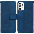 For Samsung Galaxy A23 Geometric Embossed Leather Phone Case(Blue)