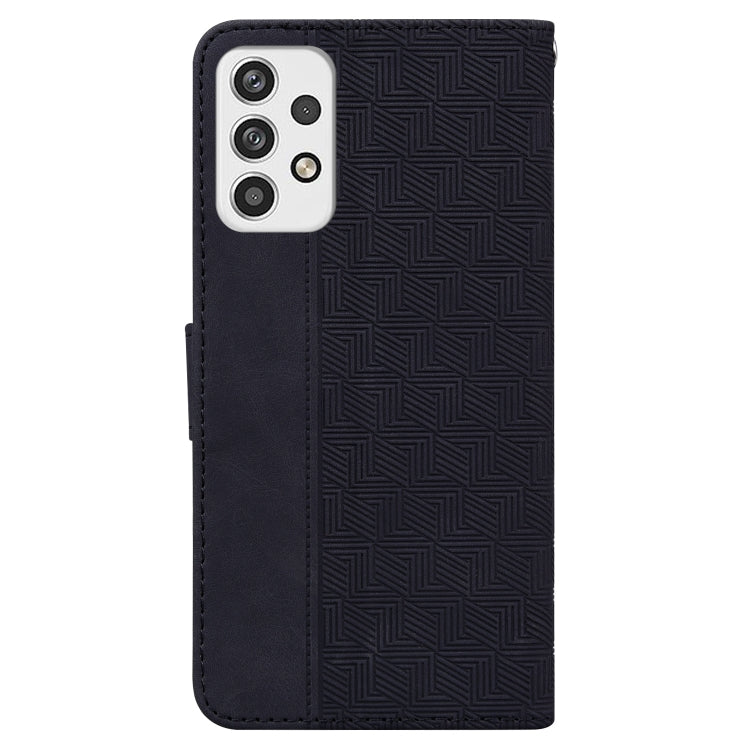 For Samsung Galaxy A23 Geometric Embossed Leather Phone Case(Black)