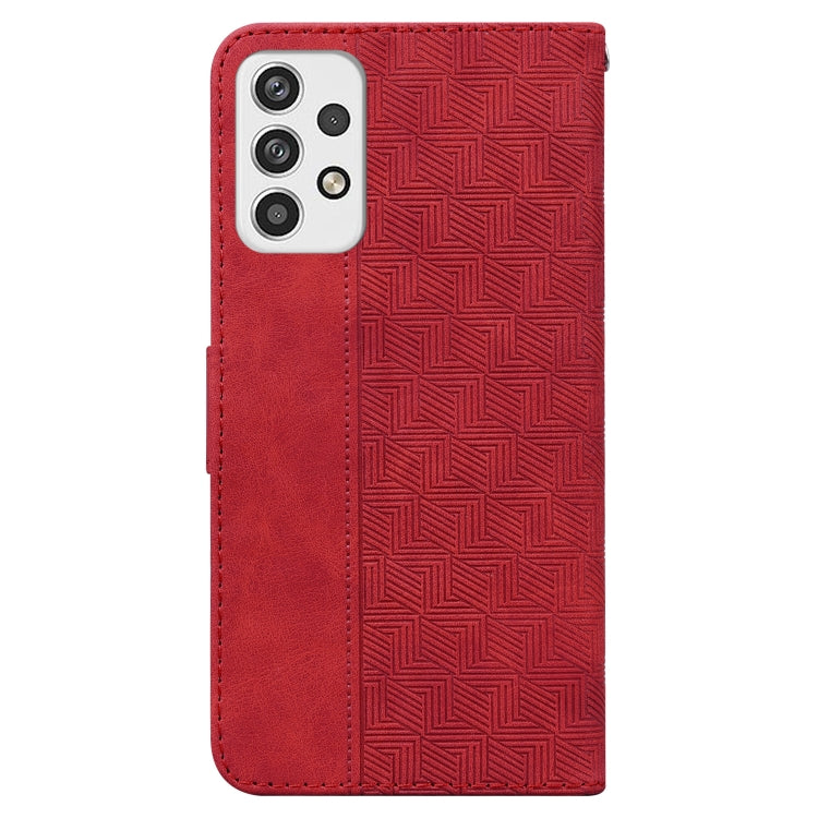 For Samsung Galaxy A23 Geometric Embossed Leather Phone Case(Red)