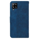 For Samsung Galaxy M42 5G Geometric Embossed Leather Phone Case(Blue)