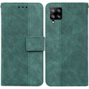 For Samsung Galaxy M42 5G Geometric Embossed Leather Phone Case(Green)