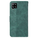 For Samsung Galaxy M42 5G Geometric Embossed Leather Phone Case(Green)