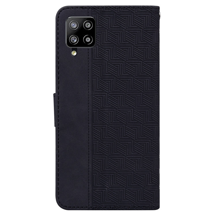 For Samsung Galaxy M42 5G Geometric Embossed Leather Phone Case(Black)