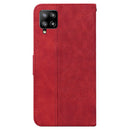 For Samsung Galaxy M42 5G Geometric Embossed Leather Phone Case(Red)