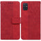 For Samsung Galaxy A51 Geometric Embossed Leather Phone Case(Red)