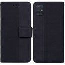 For Samsung Galaxy A51 5G Geometric Embossed Leather Phone Case(Black)