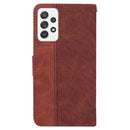 For Samsung Galaxy A52 4G / 5G Geometric Embossed Leather Phone Case(Brown)