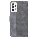 For Samsung Galaxy A52 4G / 5G Geometric Embossed Leather Phone Case(Grey)