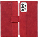For Samsung Galaxy A52 4G / 5G Geometric Embossed Leather Phone Case(Red)