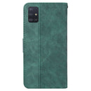 For Samsung Galaxy A71 Geometric Embossed Leather Phone Case(Green)