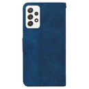 For Samsung Galaxy A72 4G / 5G Geometric Embossed Leather Phone Case(Blue)