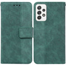For Samsung Galaxy A72 4G / 5G Geometric Embossed Leather Phone Case(Green)