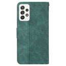For Samsung Galaxy A72 4G / 5G Geometric Embossed Leather Phone Case(Green)