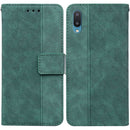 For Samsung Galaxy A02 / M02 Indian Version Geometric Embossed Leather Phone Case(Green)