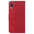 For Samsung Galaxy A02 / M02 Indian Version Geometric Embossed Leather Phone Case(Red)