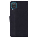 For Samsung Galaxy A12 5G Geometric Embossed Leather Phone Case(Black)