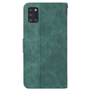 For Samsung Galaxy A31 Geometric Embossed Leather Phone Case(Green)