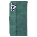 For Samsung Galaxy A32 4G Geometric Embossed Leather Phone Case(Green)