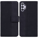 For Samsung Galaxy A32 4G Geometric Embossed Leather Phone Case(Black)