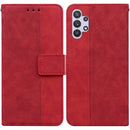 For Samsung Galaxy A32 4G Geometric Embossed Leather Phone Case(Red)