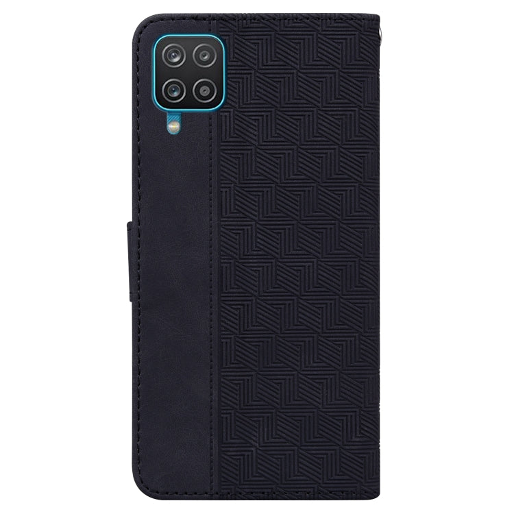 For Samsung Galaxy A42 5G Geometric Embossed Leather Phone Case(Black)