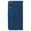 For Samsung Galaxy M32 4G Indian / International Version Geometric Embossed Leather Phone Case(Blue)