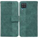 For Samsung Galaxy M32 4G Indian / International Version Geometric Embossed Leather Phone Case(Green)