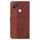 For OPPO A15 / A15s Geometric Embossed Leather Phone Case(Brown)