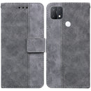 For OPPO A15 / A15s Geometric Embossed Leather Phone Case(Grey)