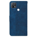 For OPPO A15 / A15s Geometric Embossed Leather Phone Case(Blue)