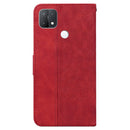 For OPPO A15 / A15s Geometric Embossed Leather Phone Case(Red)