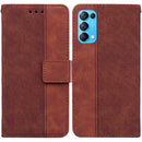 For OPPO Reno5 5G / 4G / Find X3 Lite Geometric Embossed Leather Phone Case(Brown)