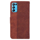For OPPO Reno5 5G / 4G / Find X3 Lite Geometric Embossed Leather Phone Case(Brown)
