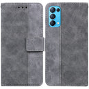 For OPPO Reno5 5G / 4G / Find X3 Lite Geometric Embossed Leather Phone Case(Grey)