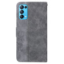 For OPPO Reno5 5G / 4G / Find X3 Lite Geometric Embossed Leather Phone Case(Grey)