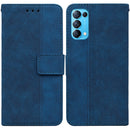 For OPPO Reno5 5G / 4G / Find X3 Lite Geometric Embossed Leather Phone Case(Blue)