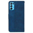 For OPPO Reno5 5G / 4G / Find X3 Lite Geometric Embossed Leather Phone Case(Blue)