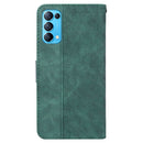 For OPPO Reno5 5G / 4G / Find X3 Lite Geometric Embossed Leather Phone Case(Green)
