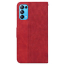 For OPPO Reno5 5G / 4G / Find X3 Lite Geometric Embossed Leather Phone Case(Red)