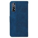 For OPPO Realme 7 / Narzo 20 Pro Geometric Embossed Leather Phone Case(Blue)