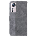 For Xiaomi 12 / 12X Geometric Embossed Leather Phone Case(Grey)