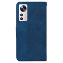 For Xiaomi 12 / 12X Geometric Embossed Leather Phone Case(Blue)