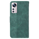 For Xiaomi 12 / 12X Geometric Embossed Leather Phone Case(Green)