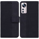 For Xiaomi 12 Pro Geometric Embossed Leather Phone Case(Black)