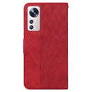 For Xiaomi 12 Pro Geometric Embossed Leather Phone Case(Red)